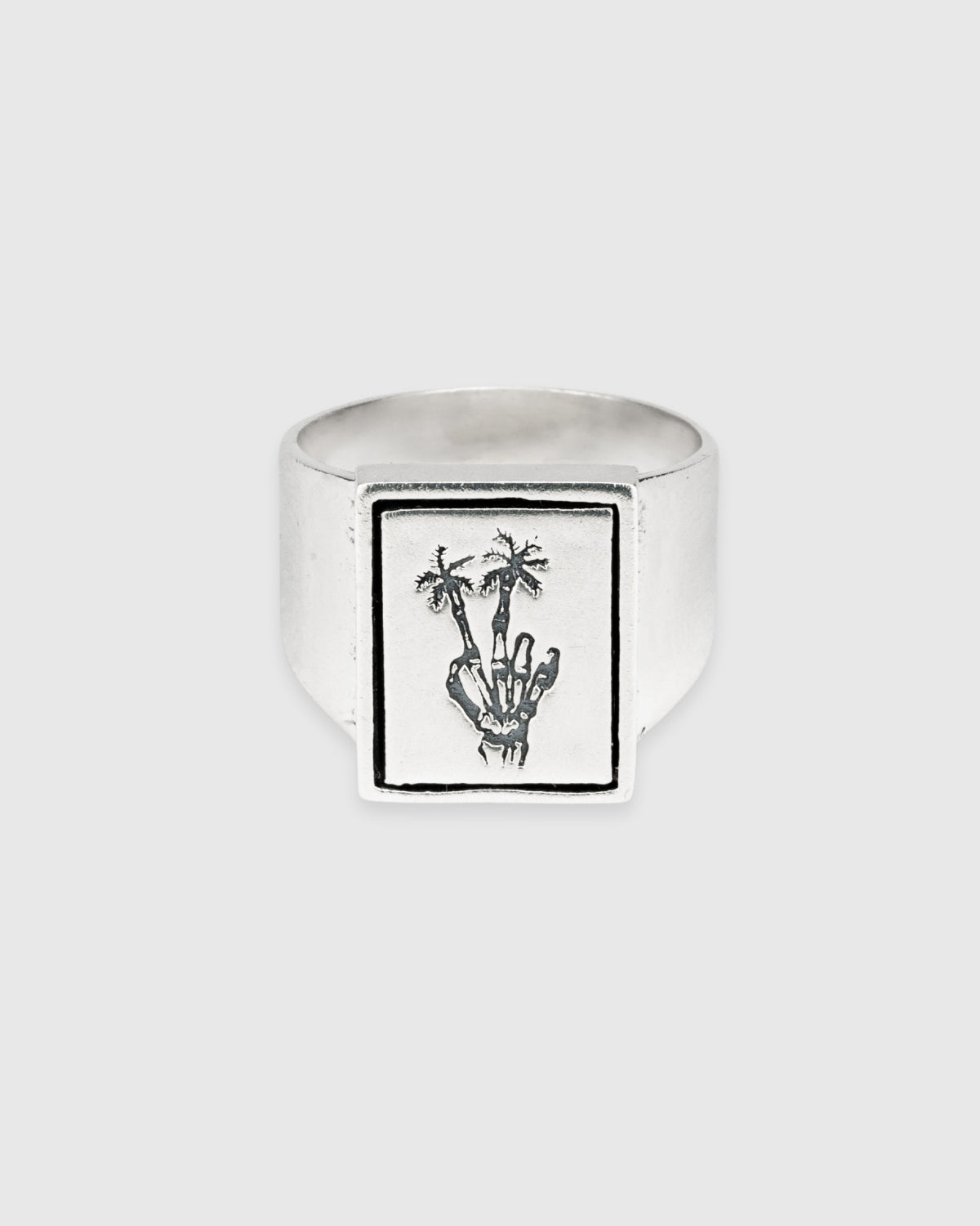 Rectangle Peace Palms Signet Ring