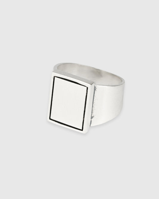 Rectangle Silver Signet Ring