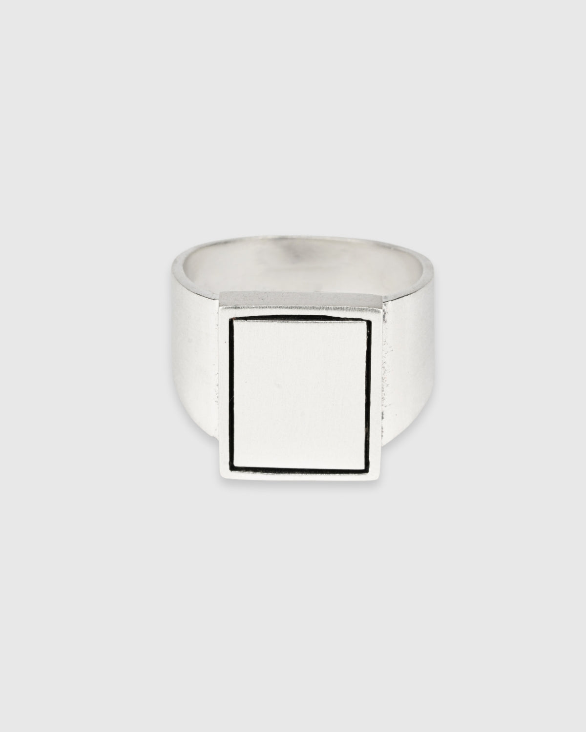 Rectangle Silver Signet Ring