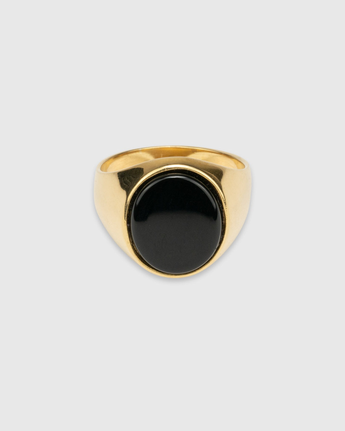 Oval Onyx Signet Ring - 14k Solid Gold