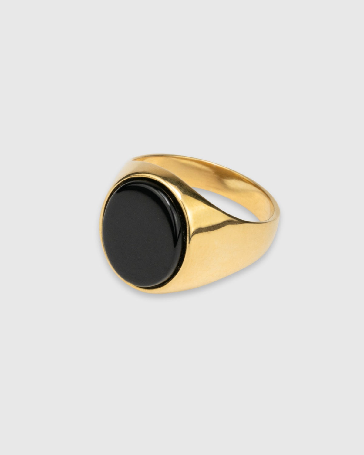 Oval Onyx Signet Ring - 14k Solid Gold