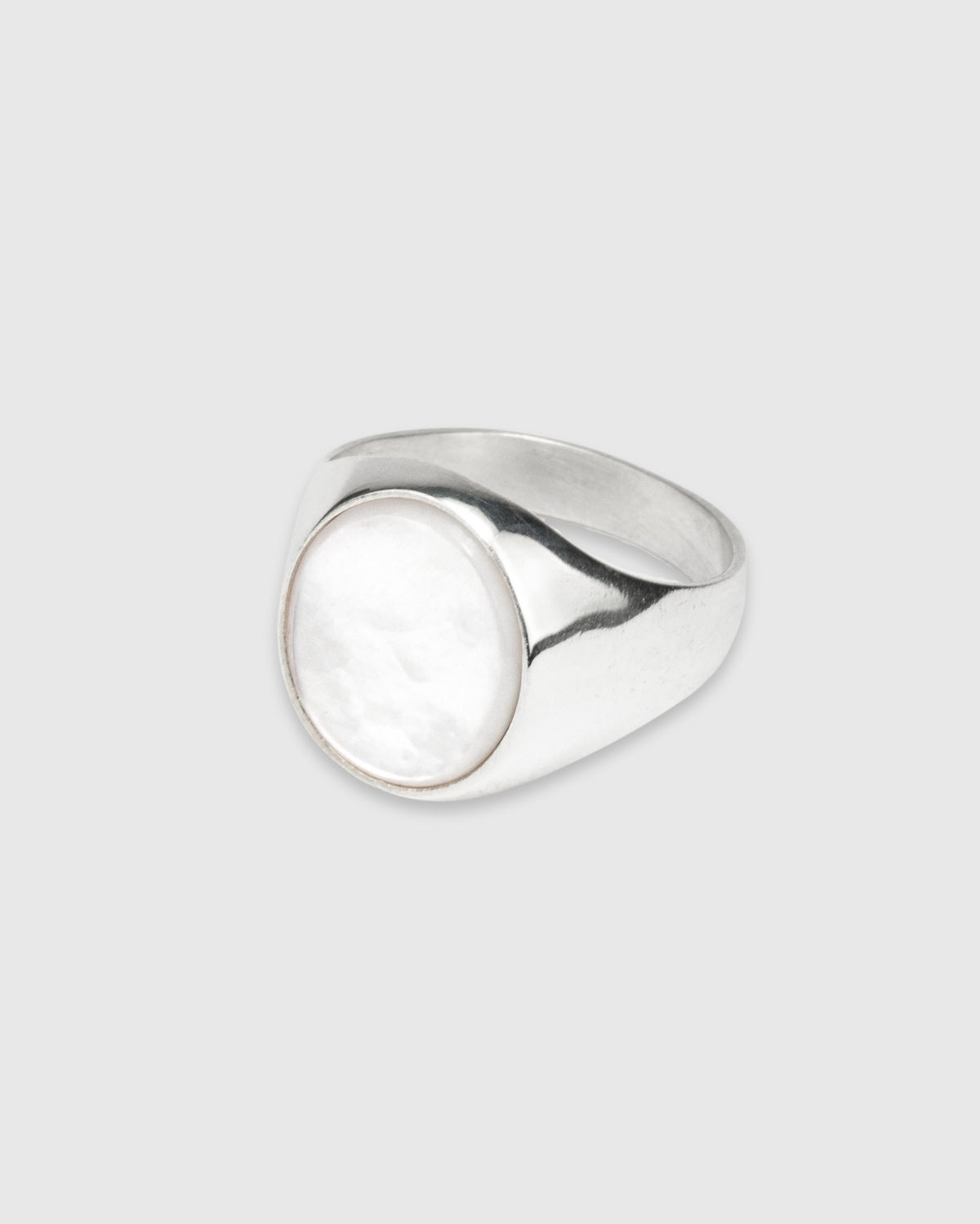 Oval Pearl Signet Ring