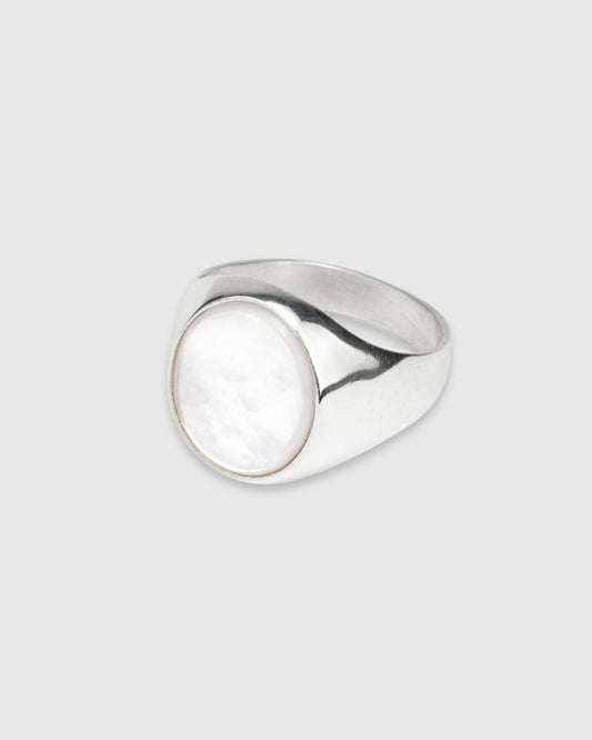 Oval Pearl Signet Ring