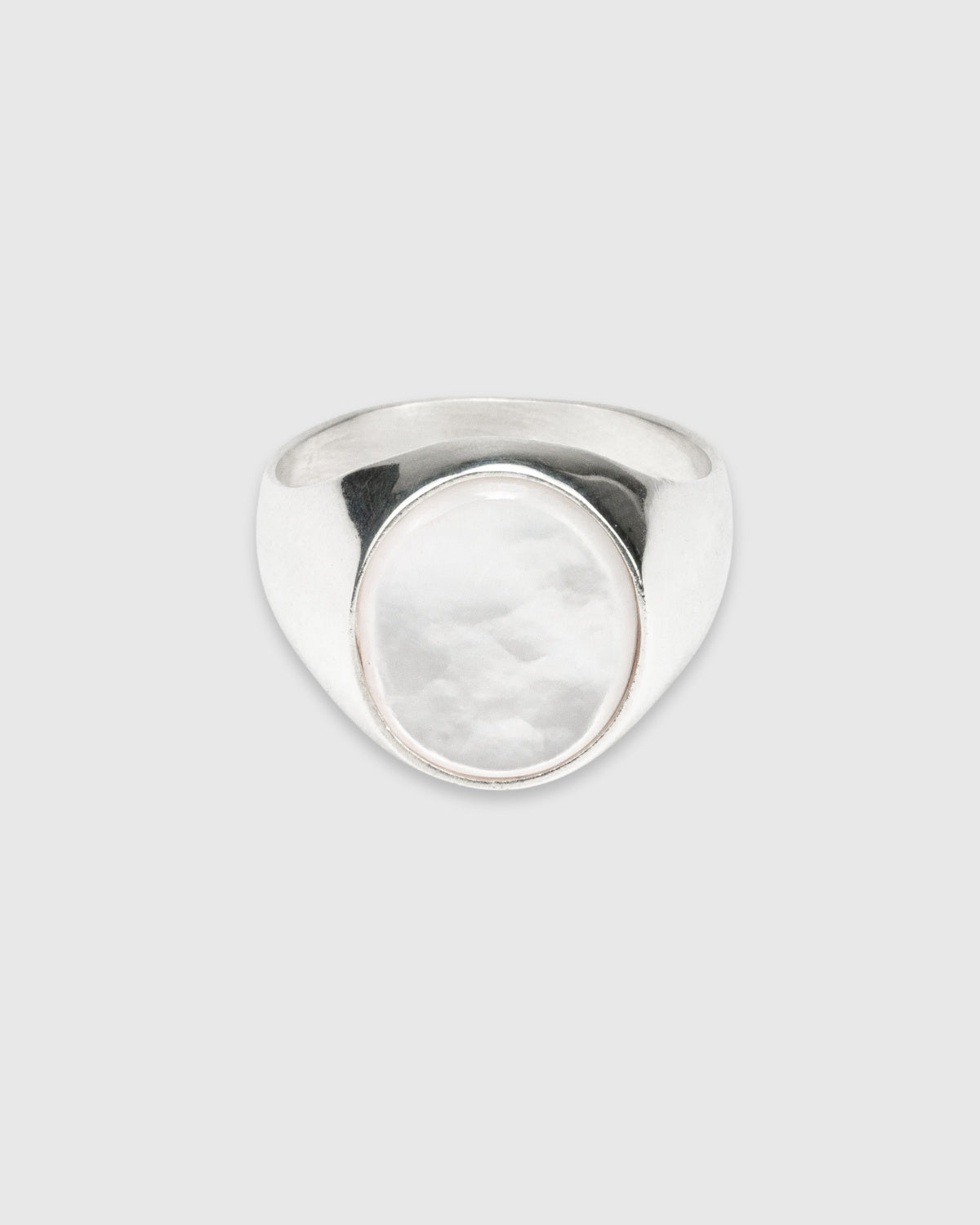 Oval Pearl Signet Ring