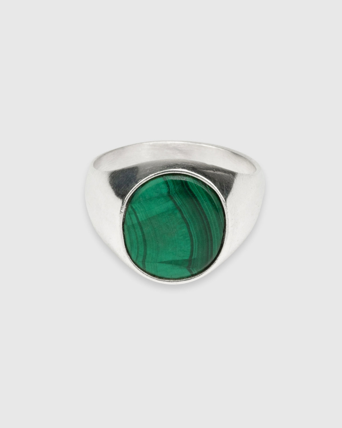 Oval Malachite Signet Ring