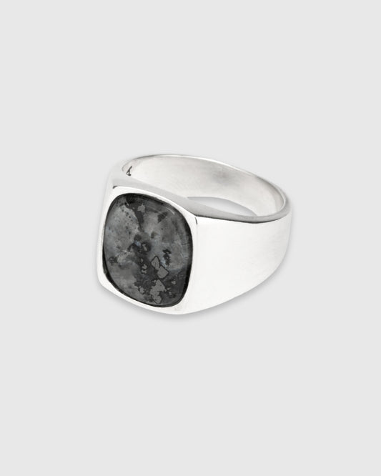 Hudson Larvakite Signet Ring