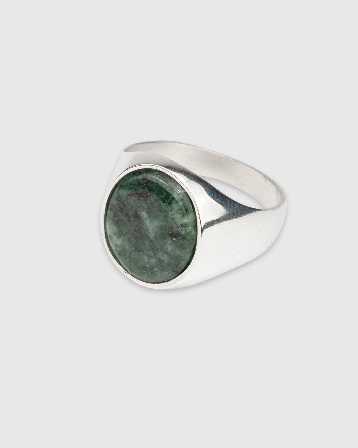 Oval Green Marble Signet Ring