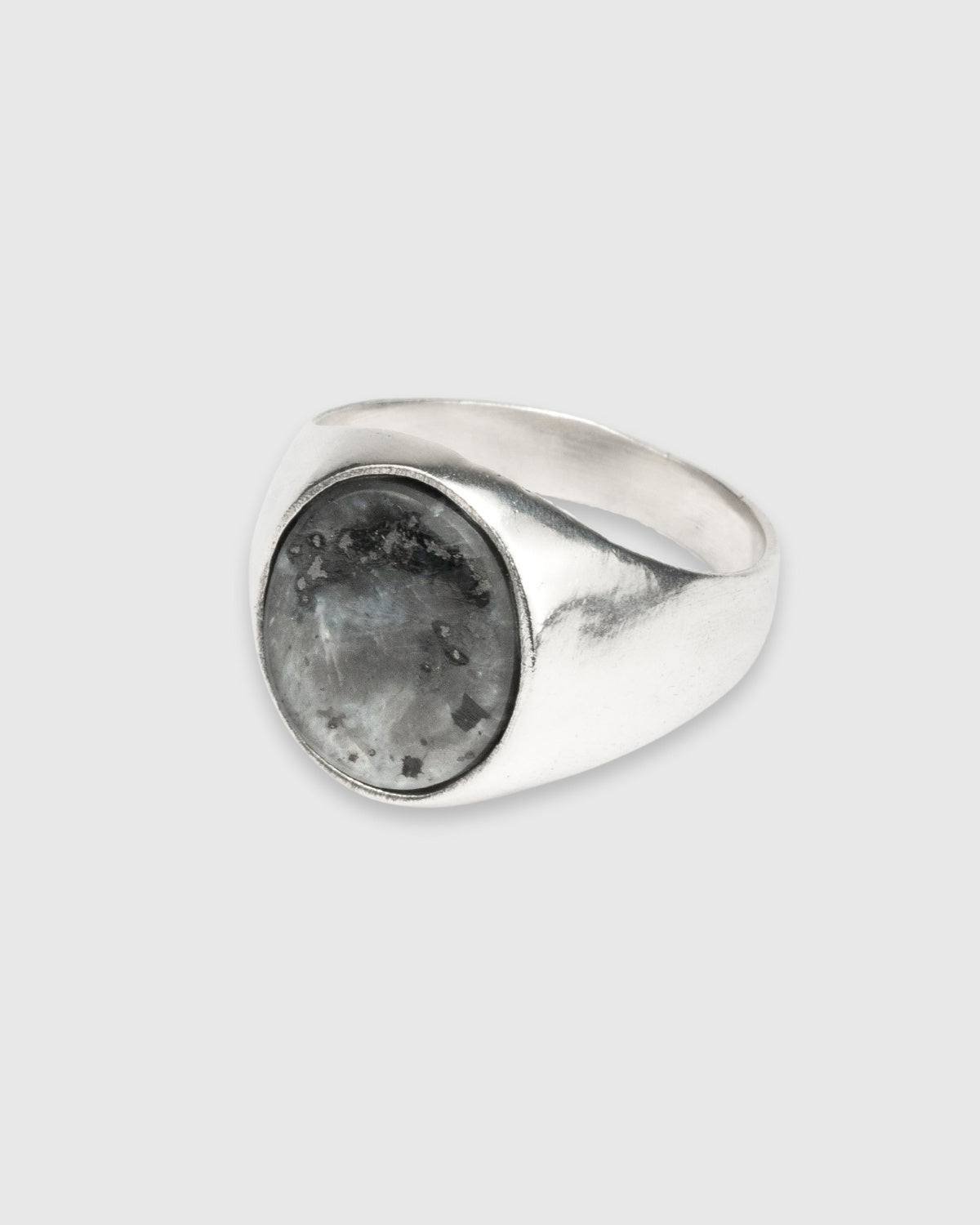 Oval Larvakite Signet Ring
