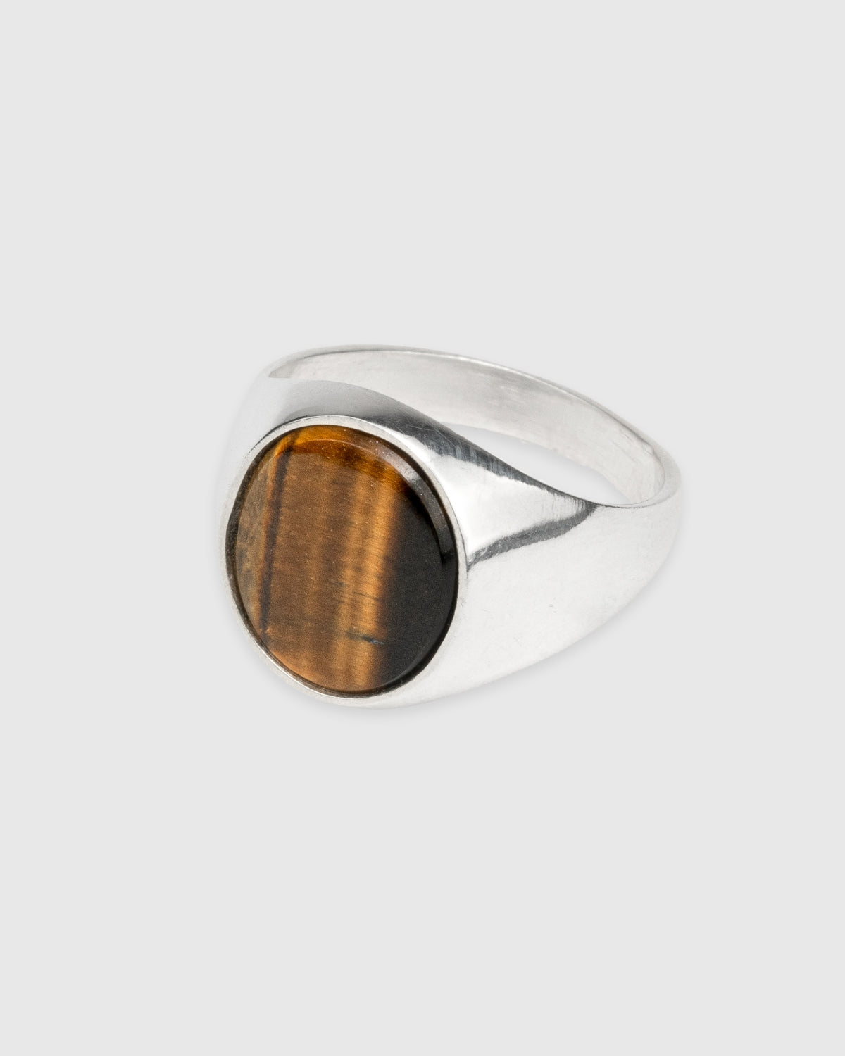 Oval Tiger's Eye Signet Ring