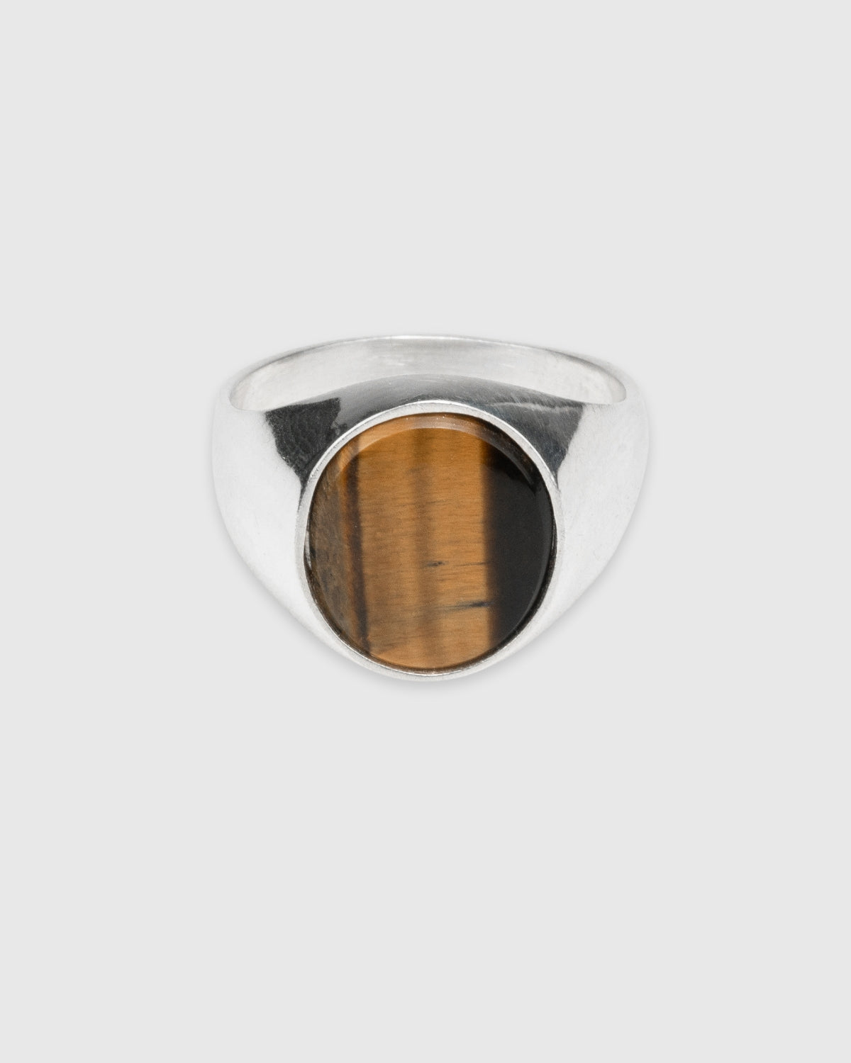 Oval Tiger's Eye Signet Ring