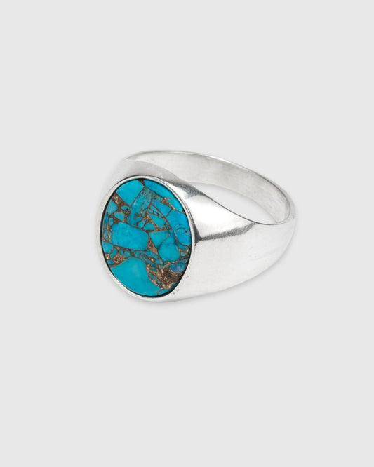 Oval Turquoise Signet Ring