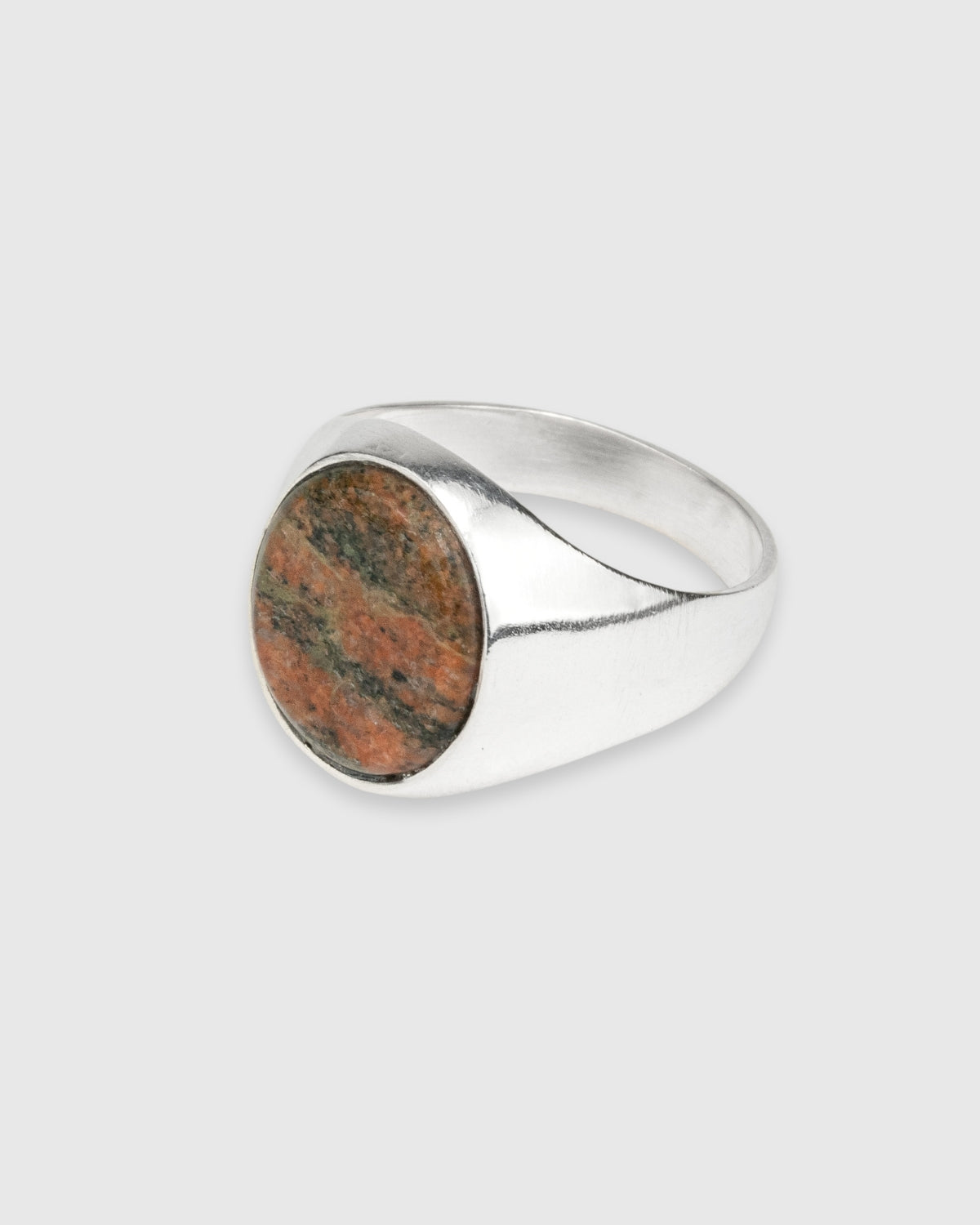 Oval Unakite Signet Ring