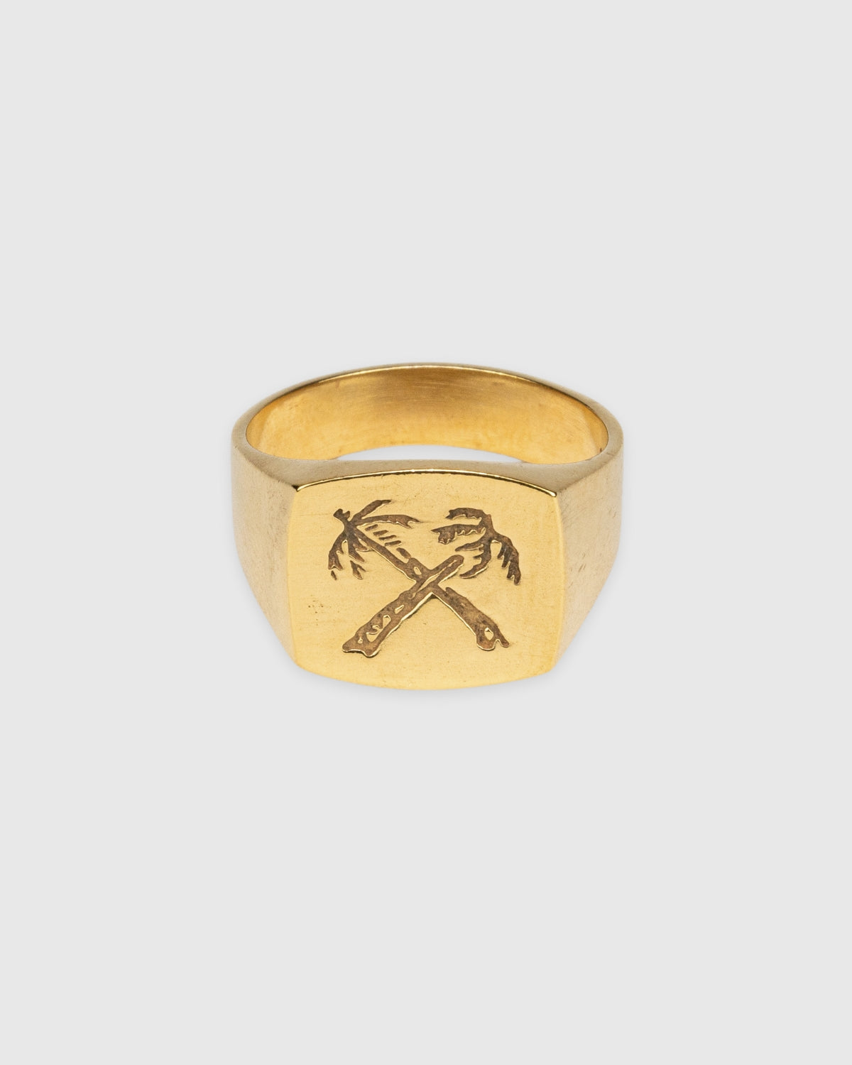 Palms Signet Ring - 14k Solid Gold