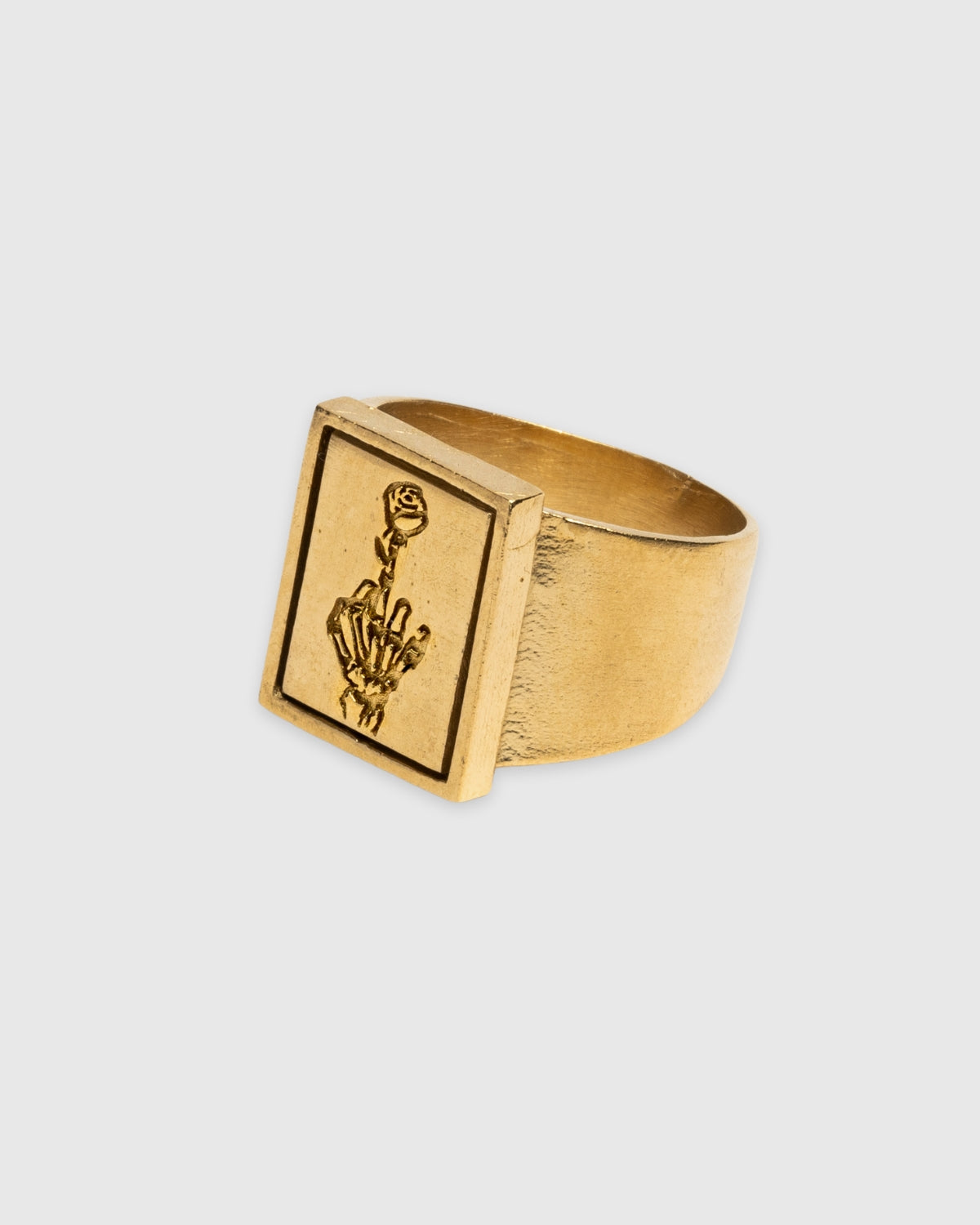 Rectangle Rose Finger Signet Ring