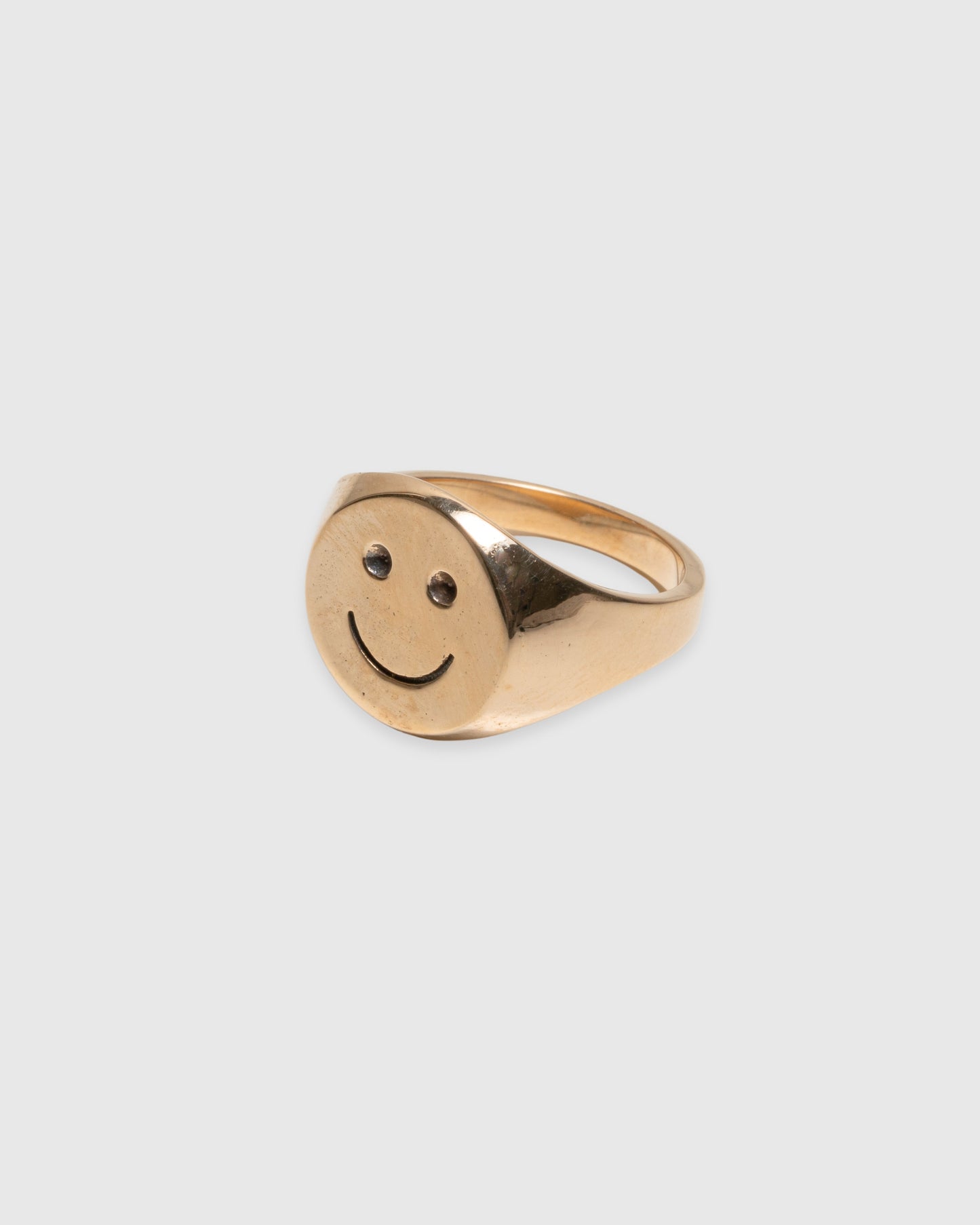Smile Signet Ring - 14k Solid Gold