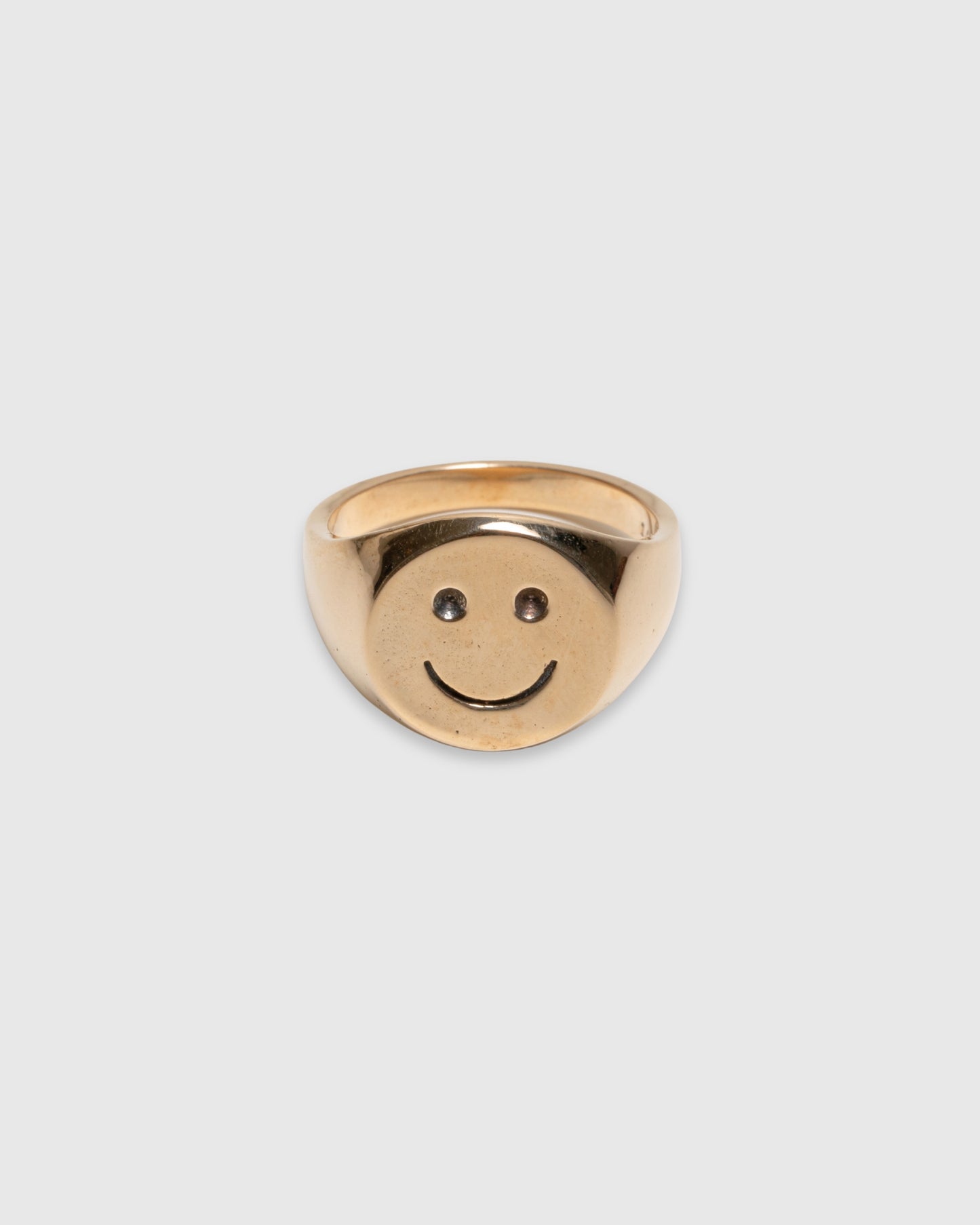 Smile Signet Ring - 14k Solid Gold