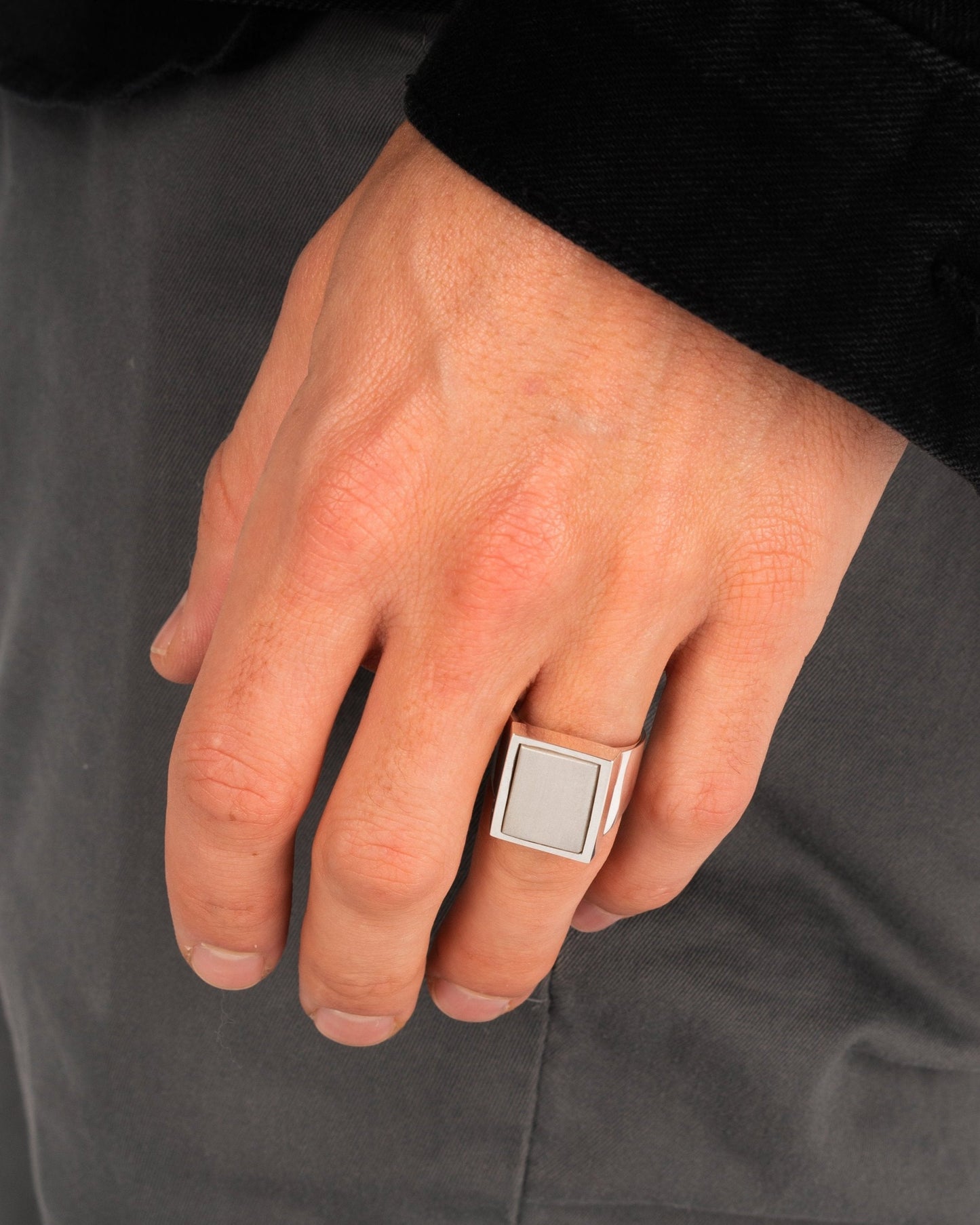 Rectangle Silver Signet Ring