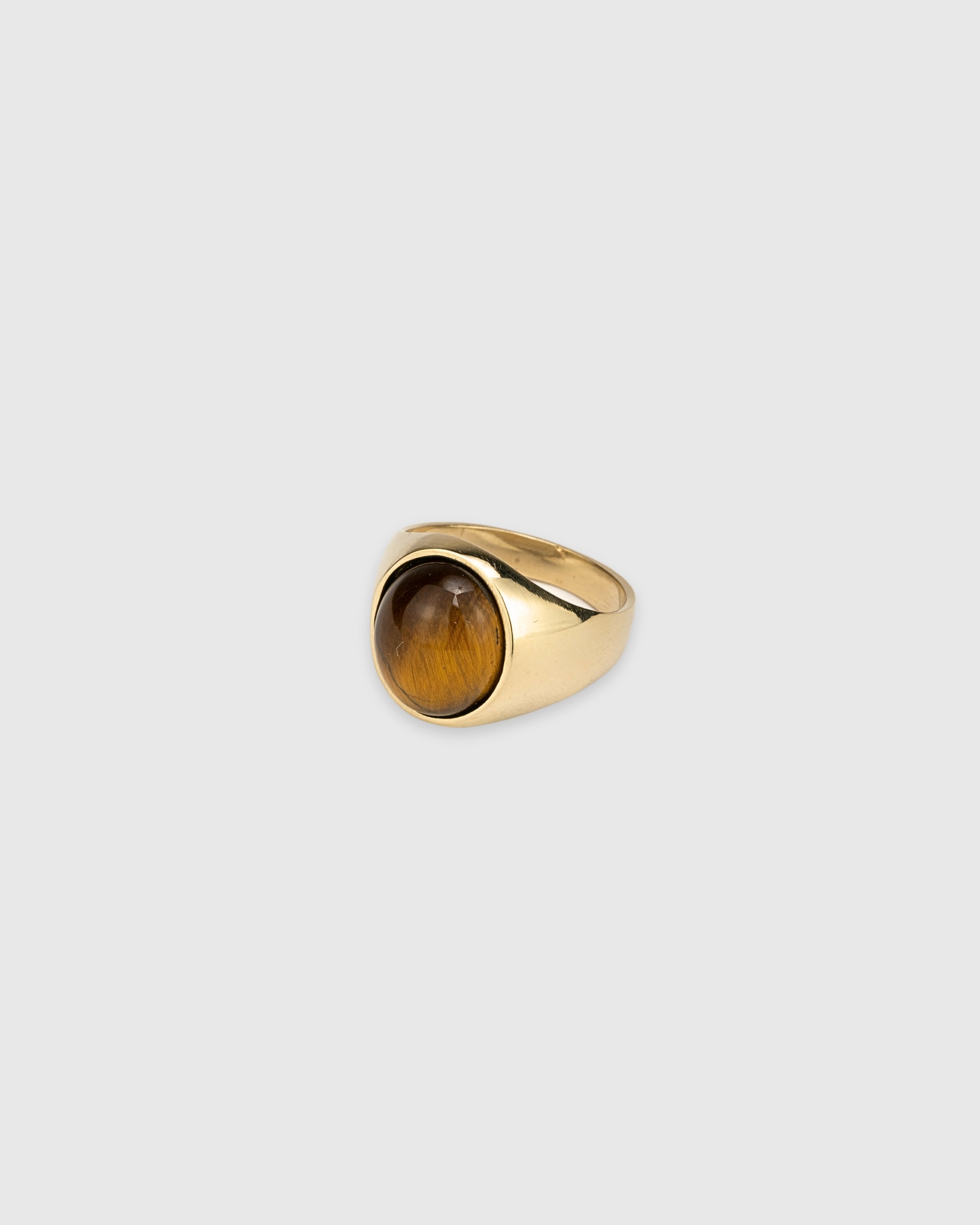 Oval Tiger's Eye Signet Ring