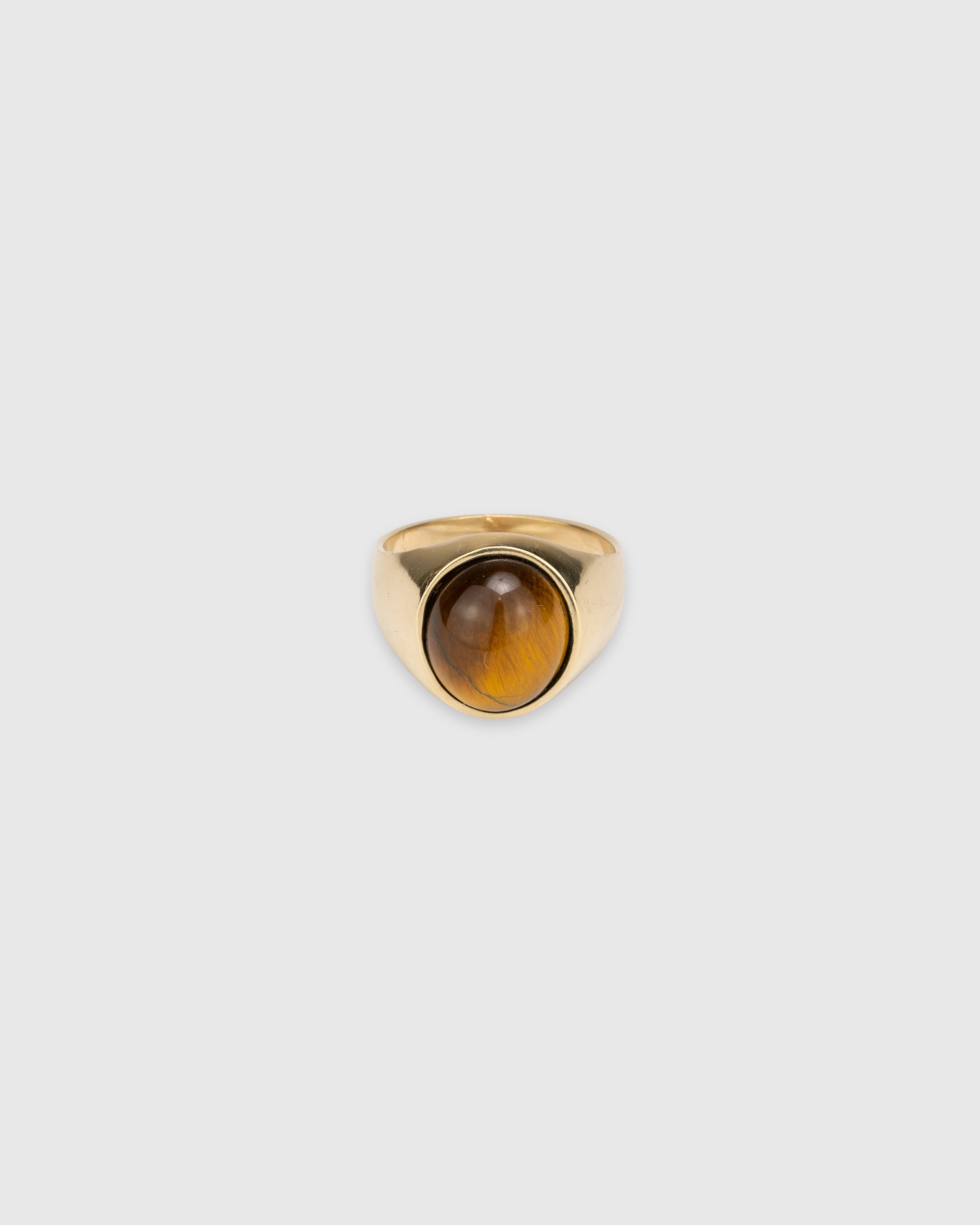 Oval Tiger's Eye Signet Ring