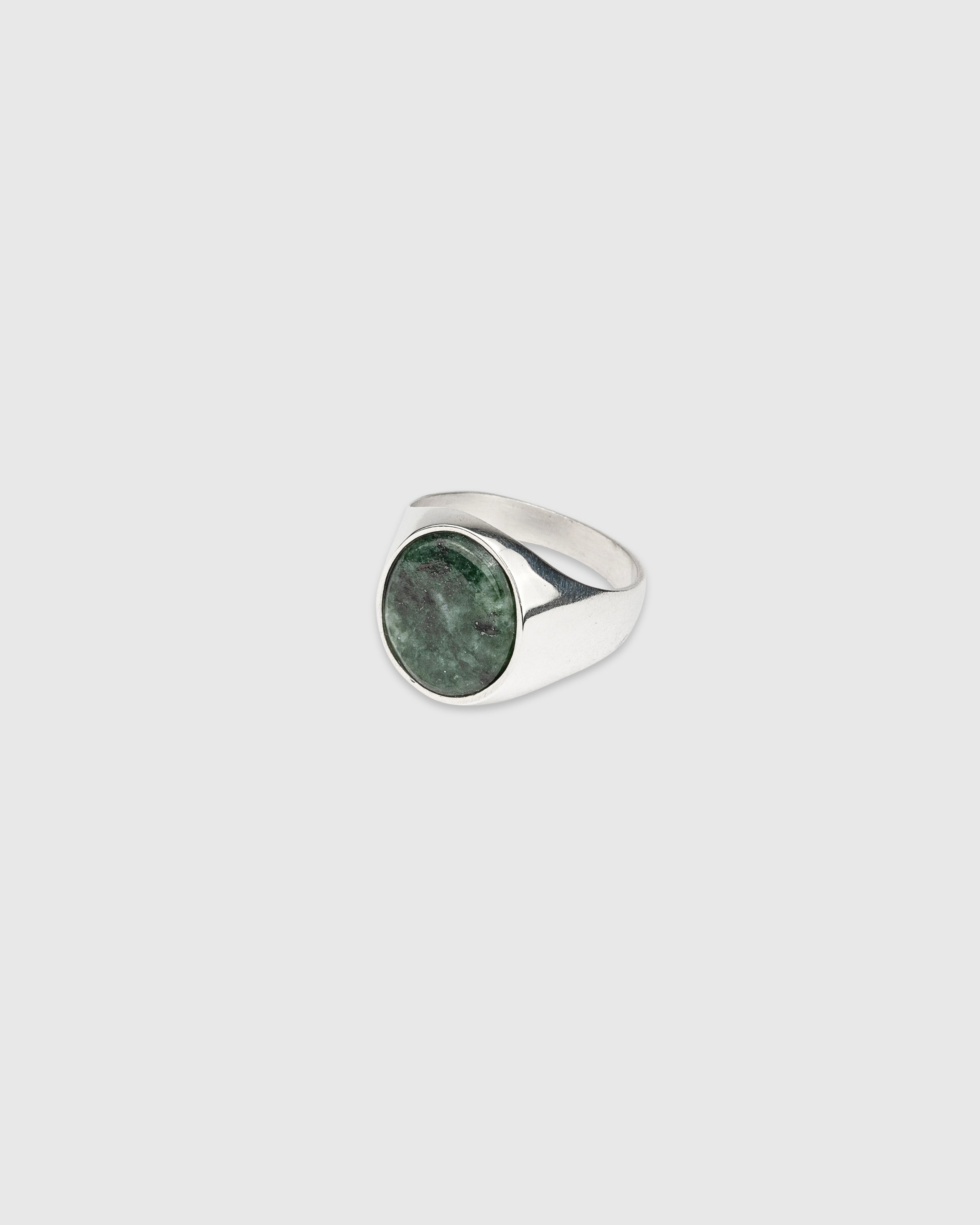 Oval Green Marble Signet Ring
