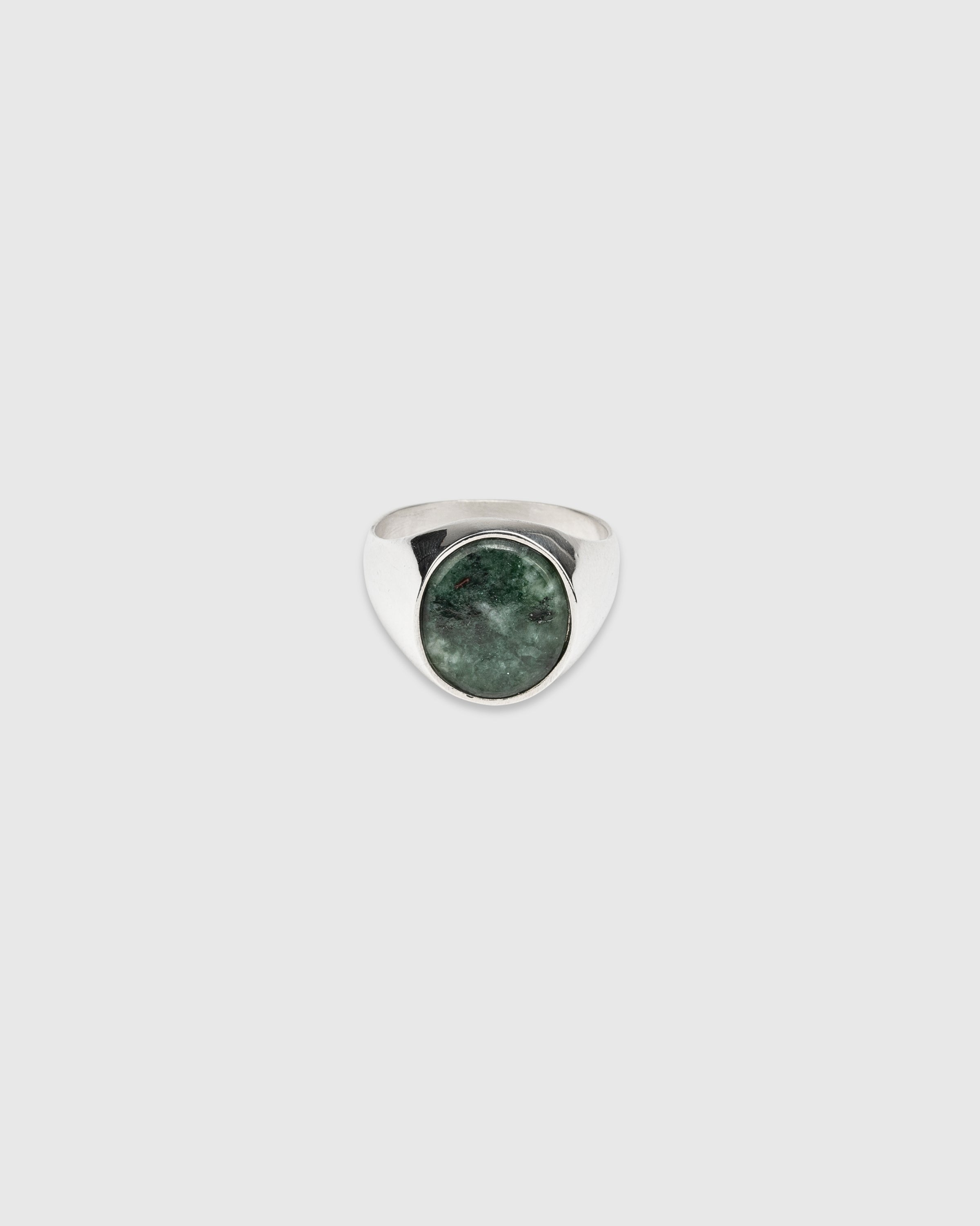 Oval Green Marble Signet Ring