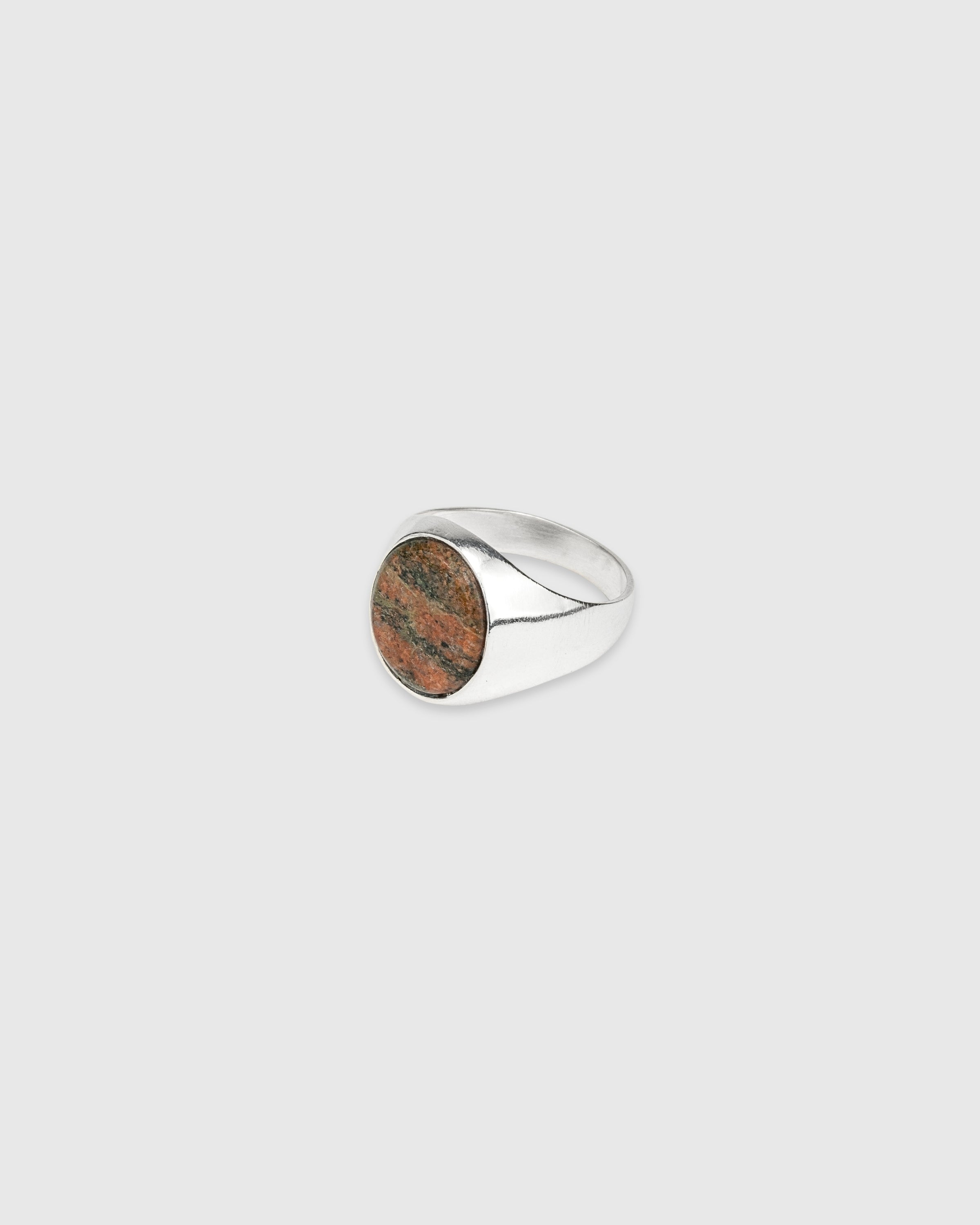 Oval Unakite Signet Ring
