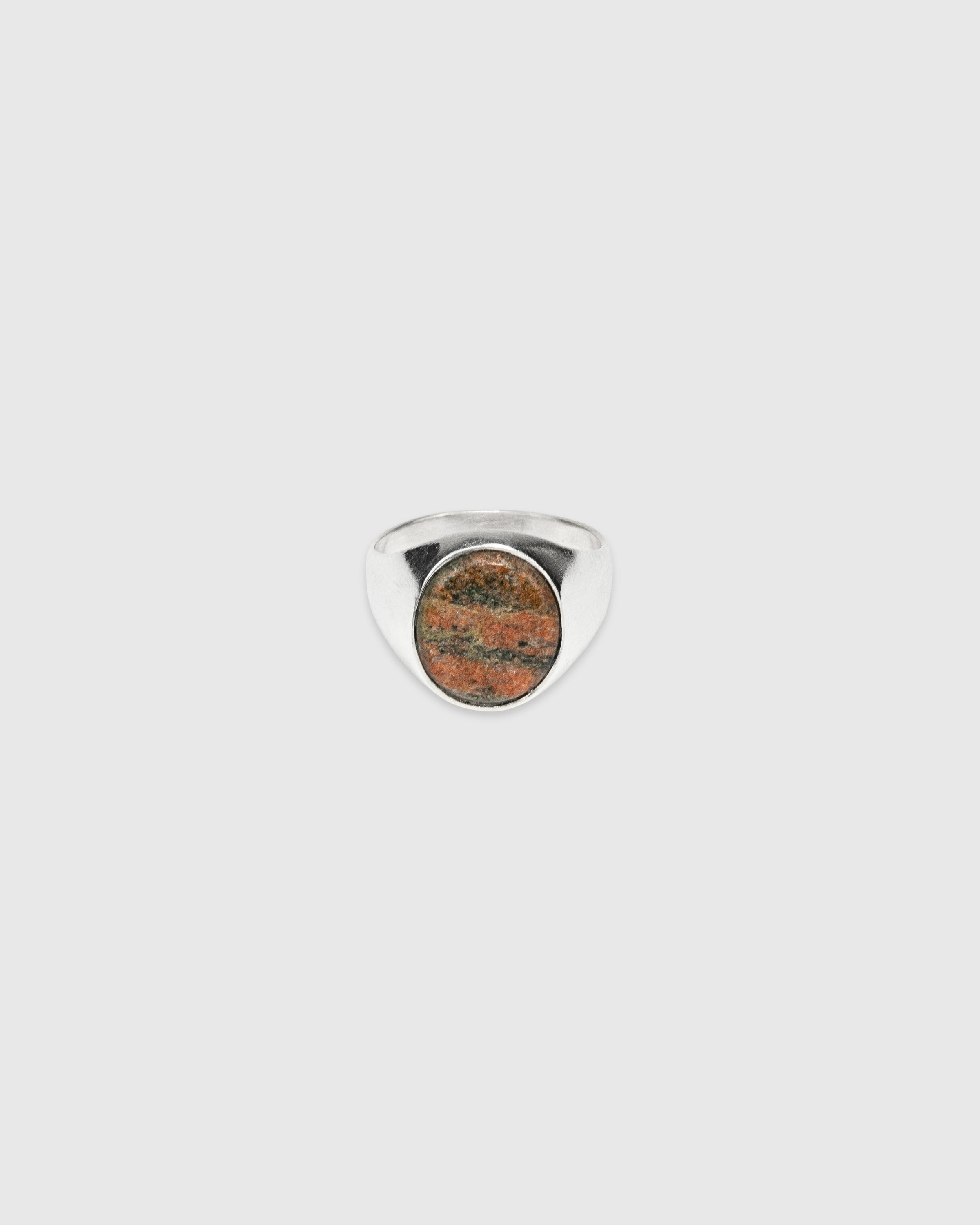 Oval Unakite Signet Ring