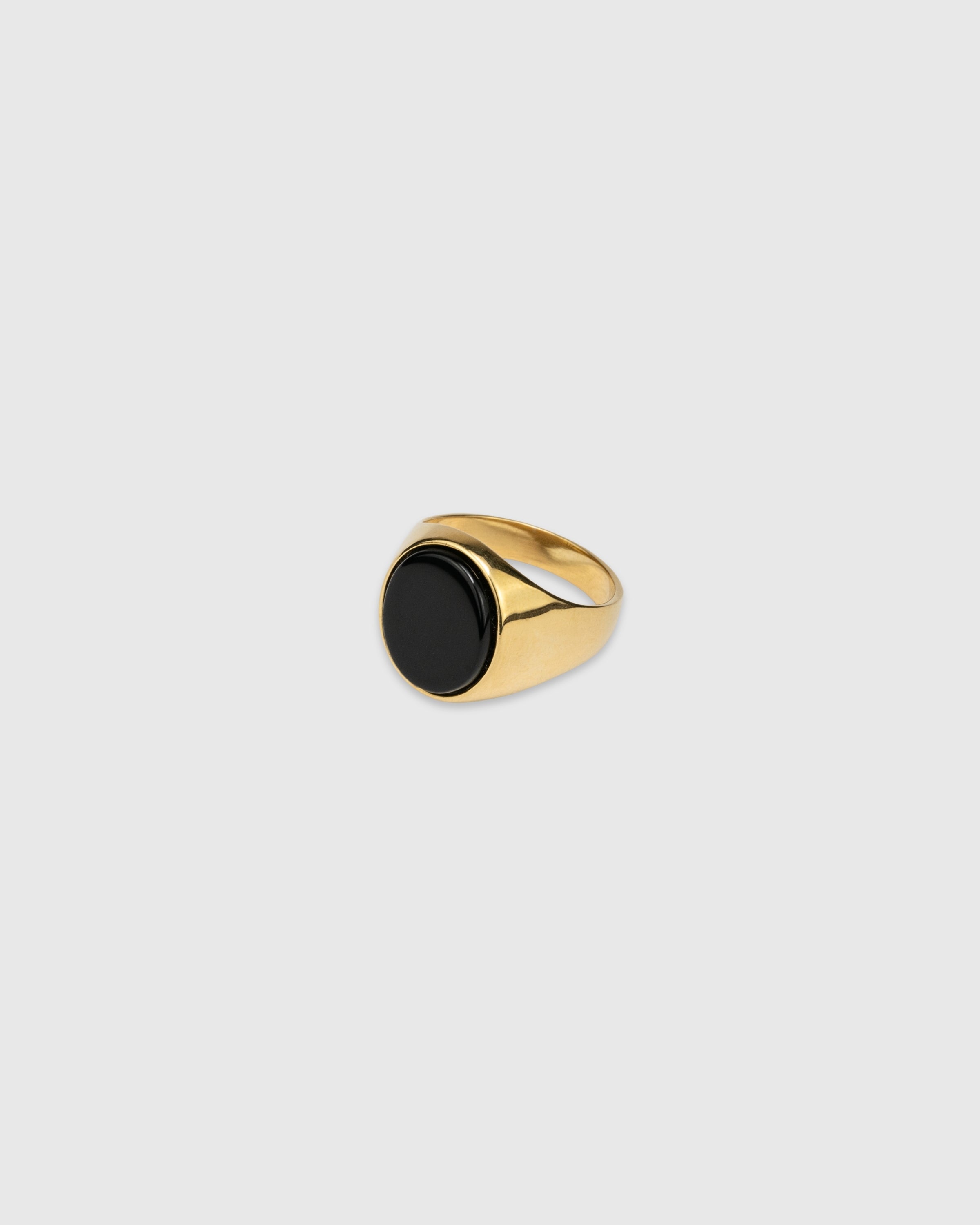 Oval Onyx Signet Ring - 14k Solid Gold