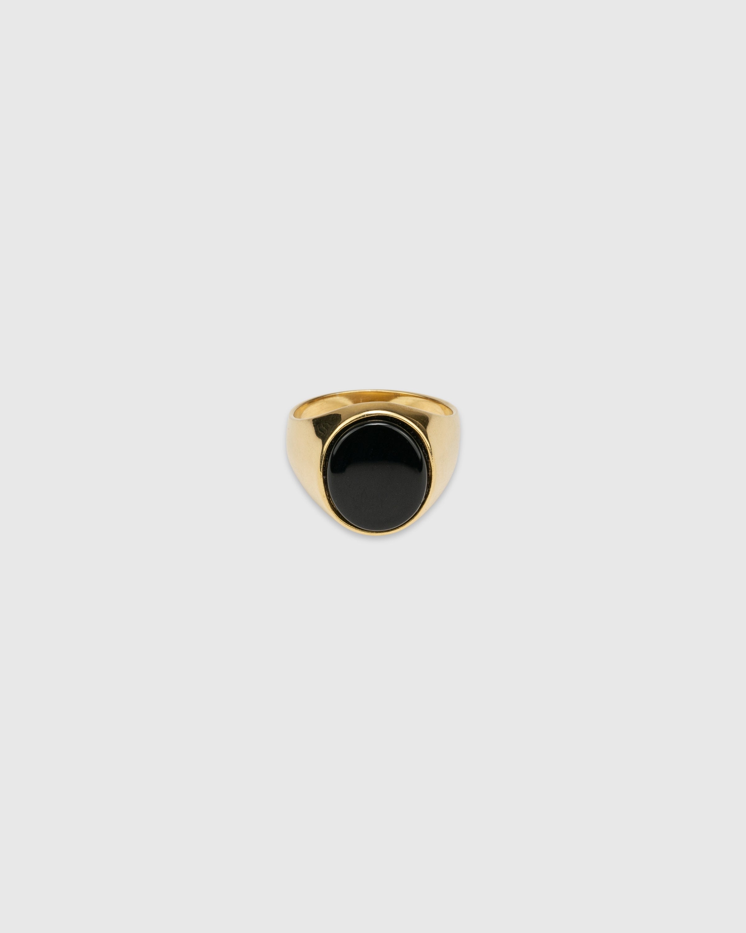 Oval Onyx Signet Ring - 14k Solid Gold