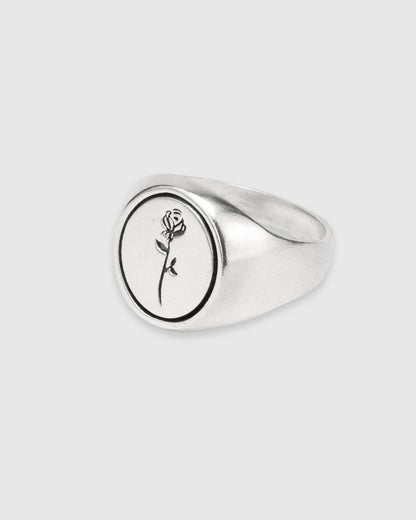 Oval Rose Signet Ring