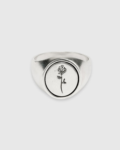 Oval Rose Signet Ring