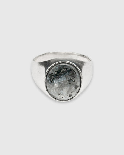 Oval Larvakite Signet Ring