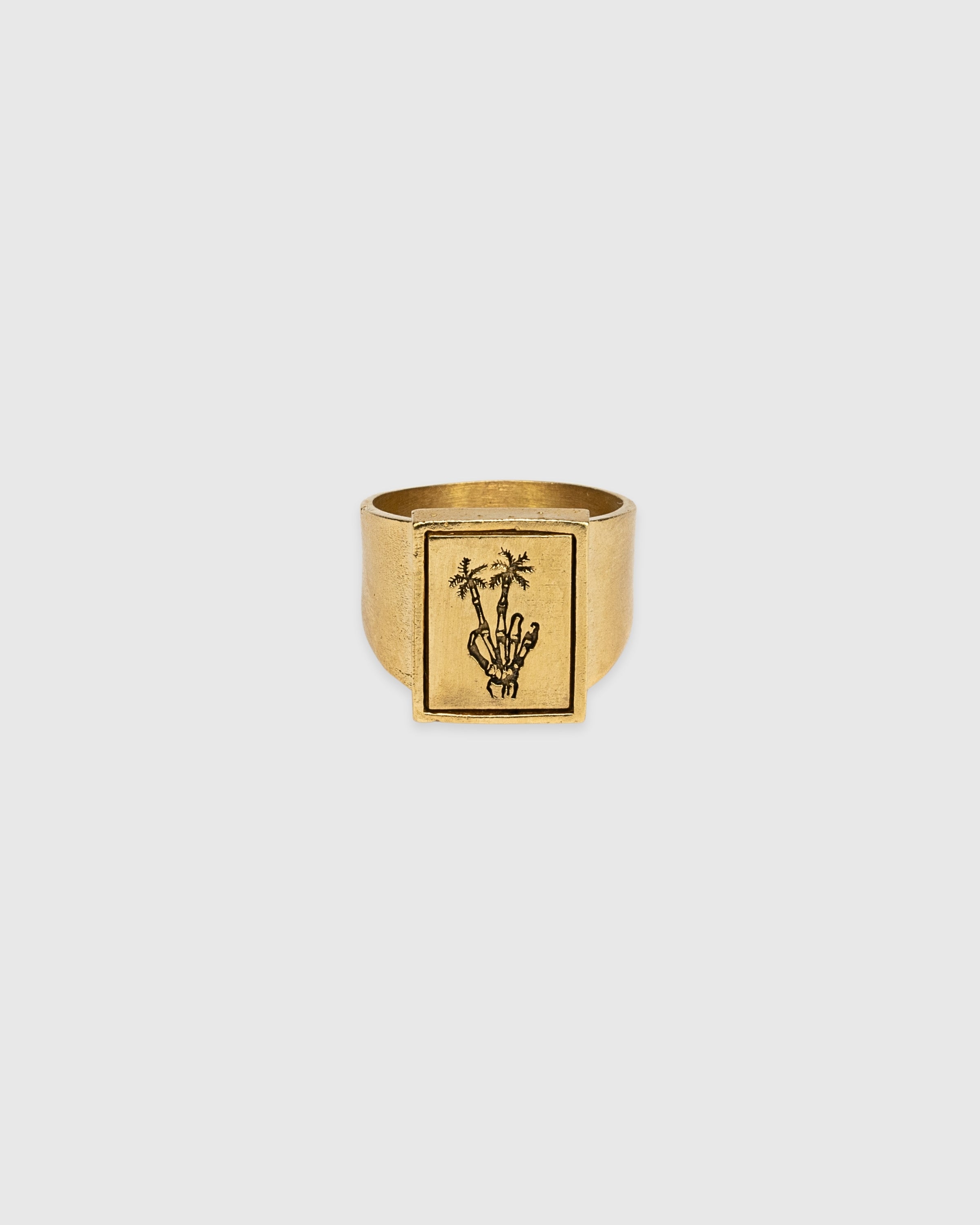 Rectangle Peace Palms Signet Ring