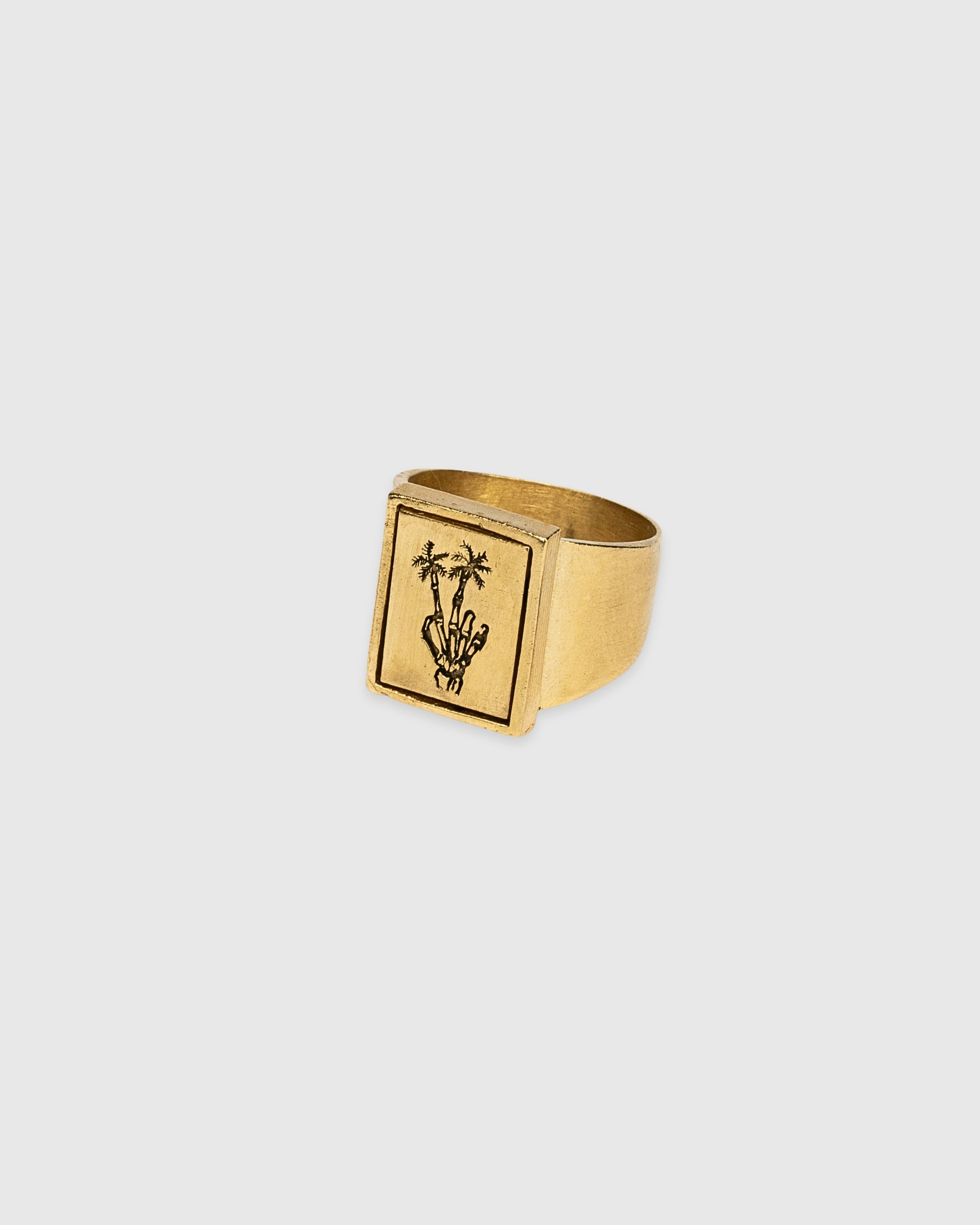 Rectangle Peace Palms Signet Ring