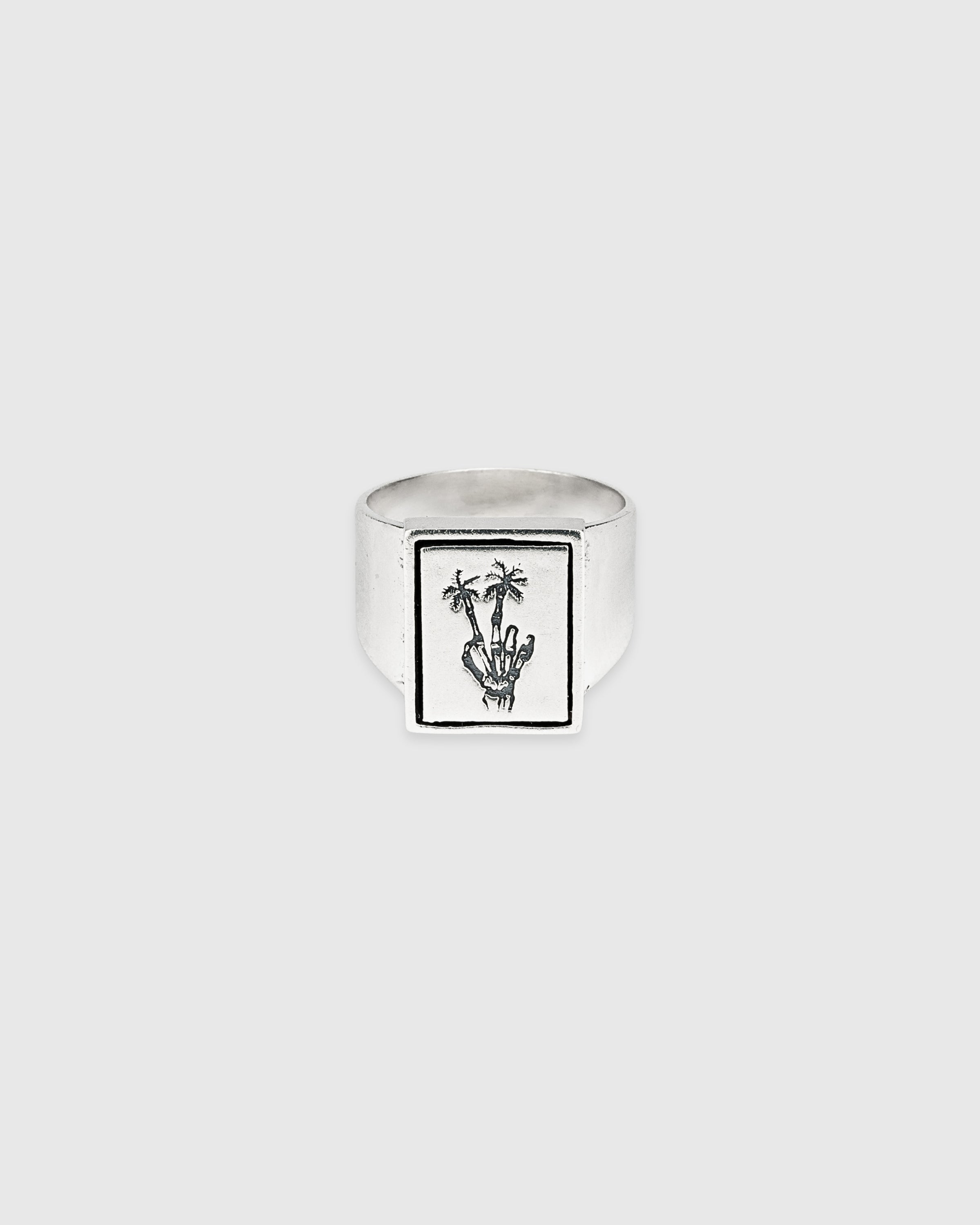 Rectangle Peace Palms Signet Ring
