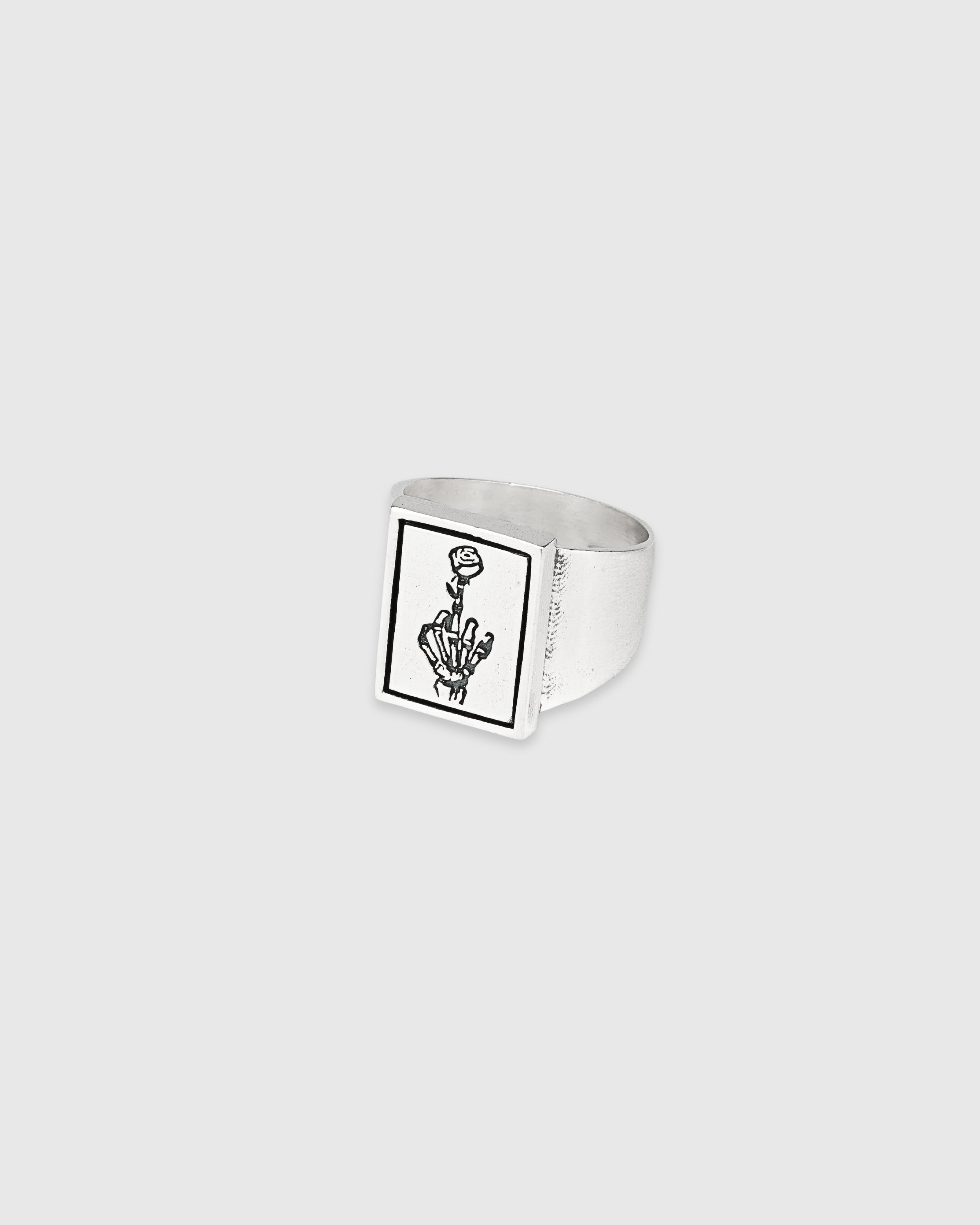 Rectangle Rose Finger Signet Ring