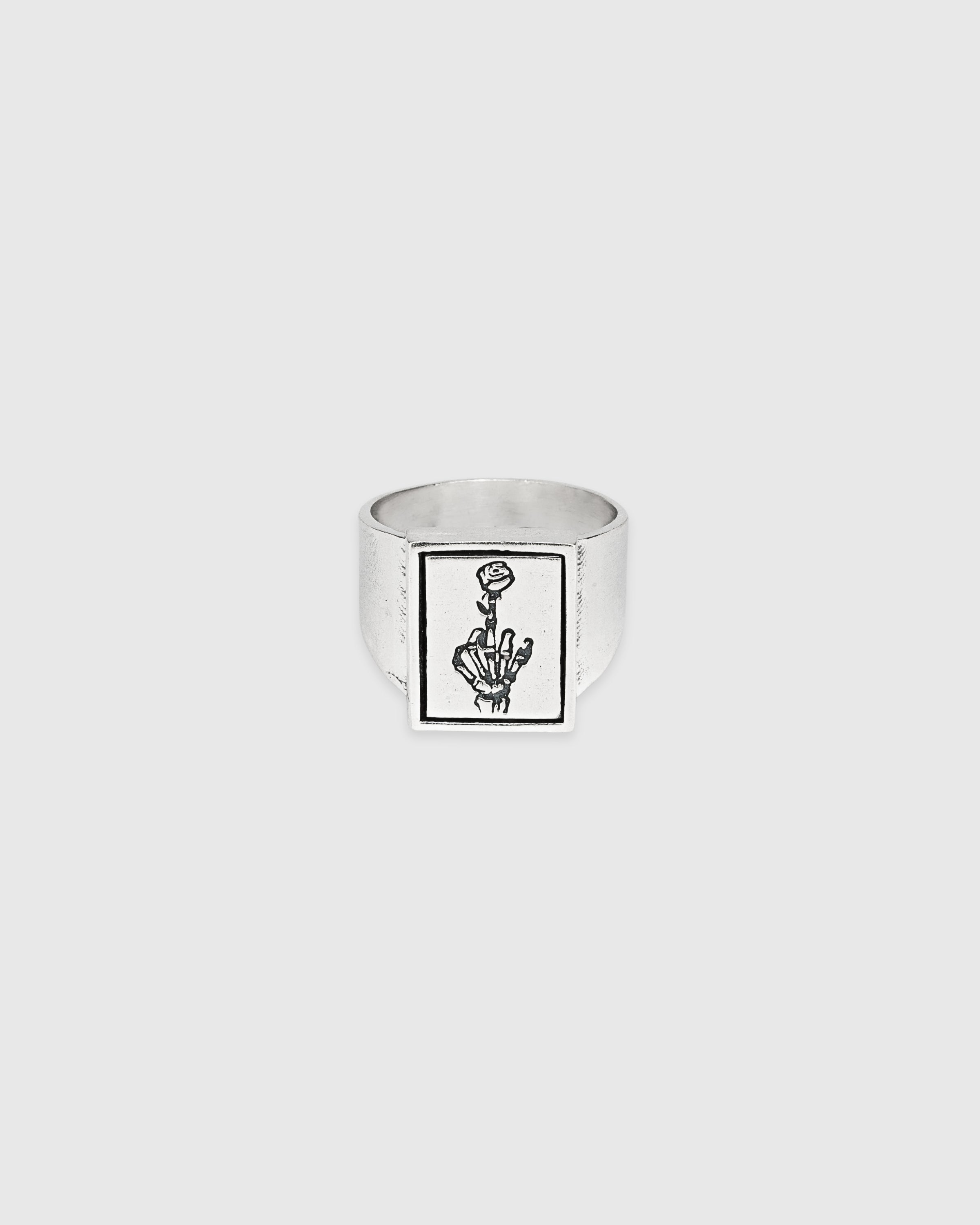 Rectangle Rose Finger Signet Ring