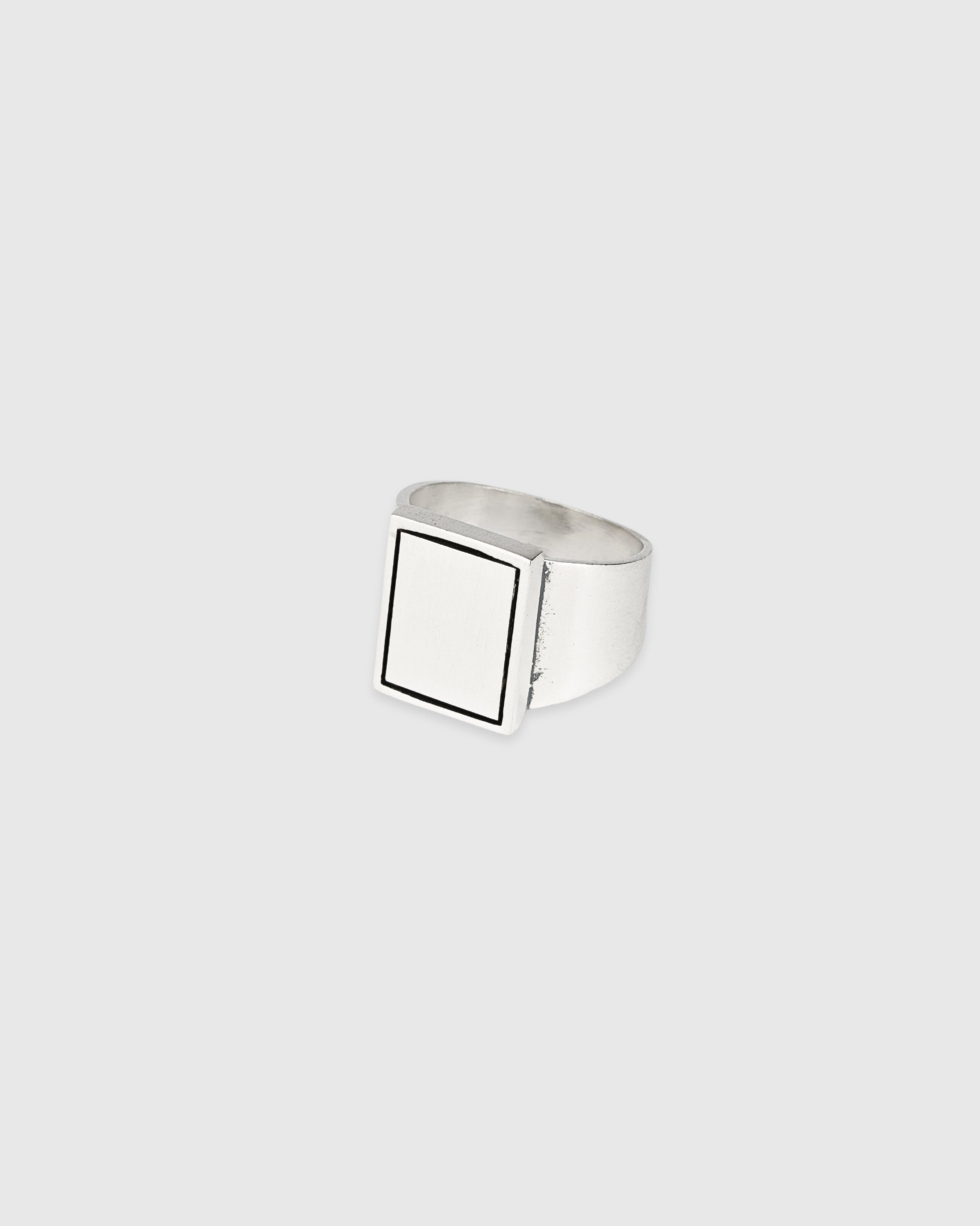 Rectangle Silver Signet Ring