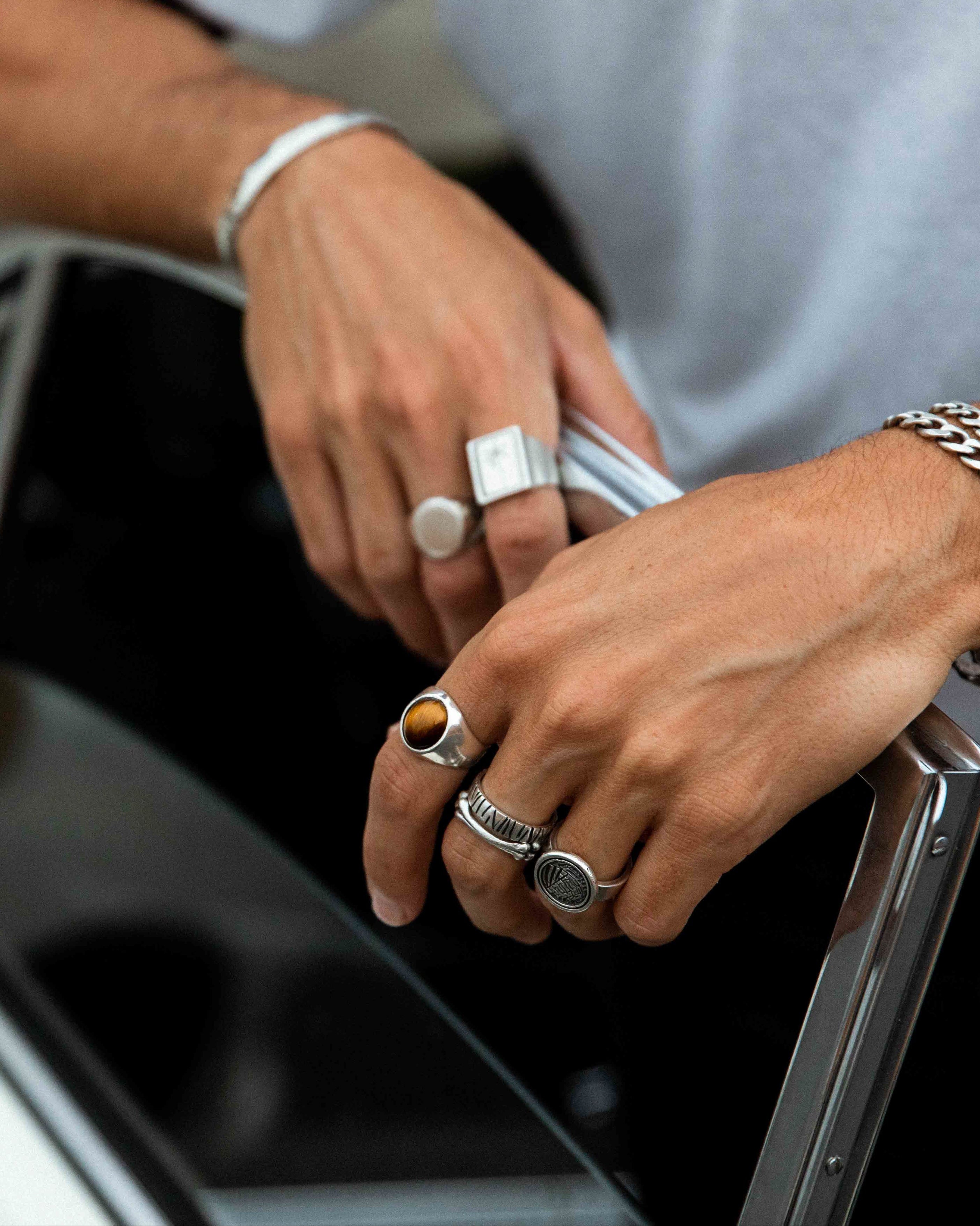 Oval Tiger's Eye Signet Ring