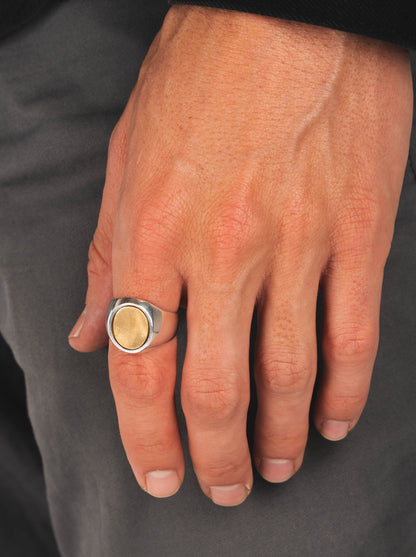 Oval Gold Top Signet Ring