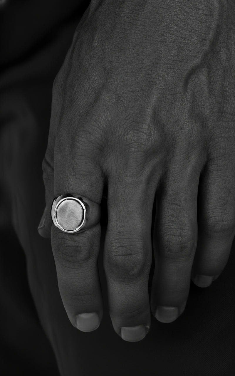 Oval Silver Signet Ring